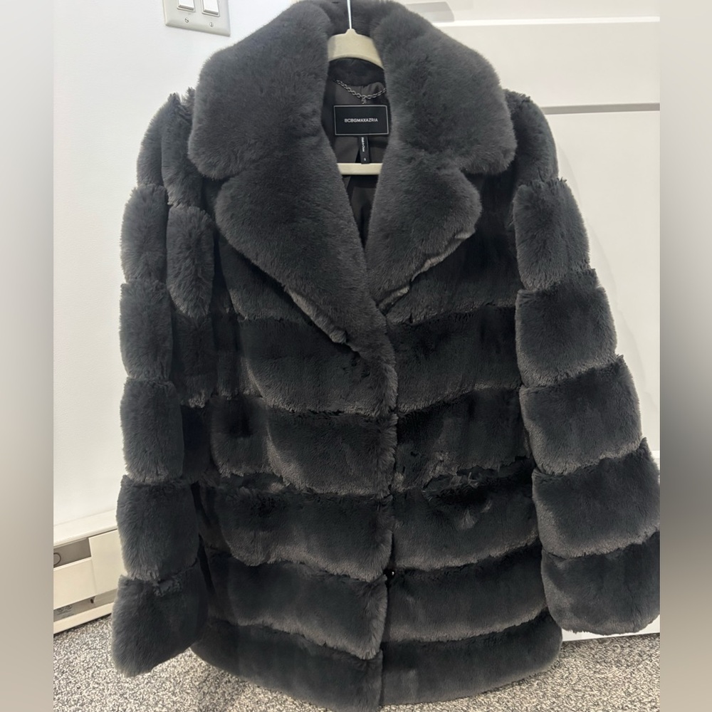 BCBGMaxAzria Charcoal Teddy Jacket